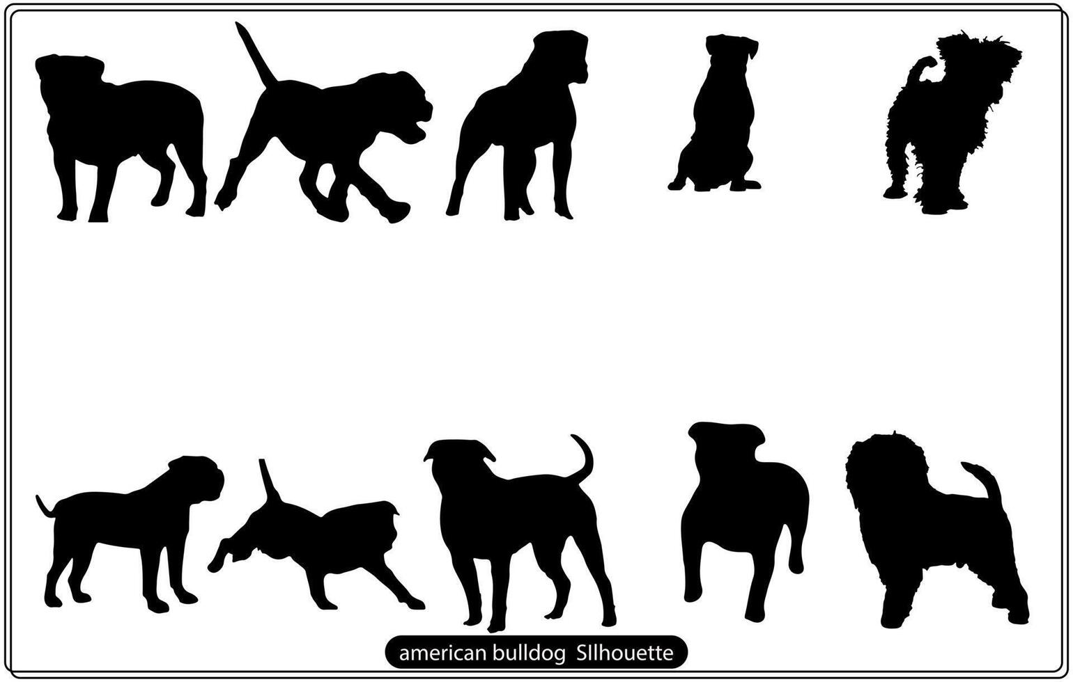 american bulldog silhouette free vector