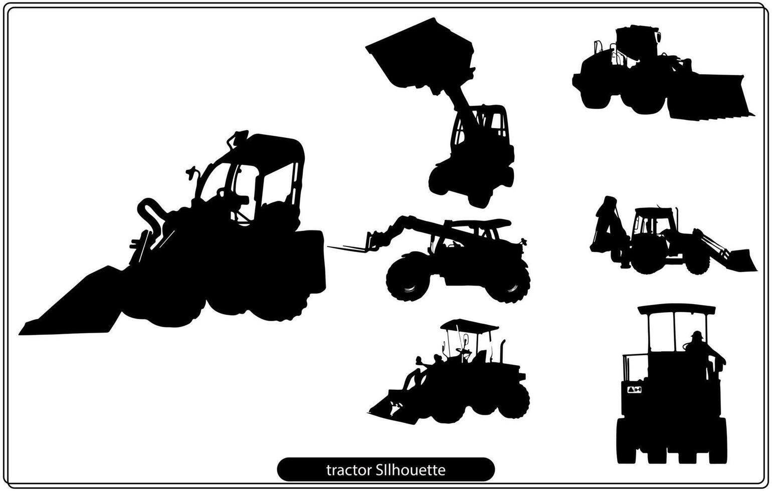 silueta de tractor gratis vector