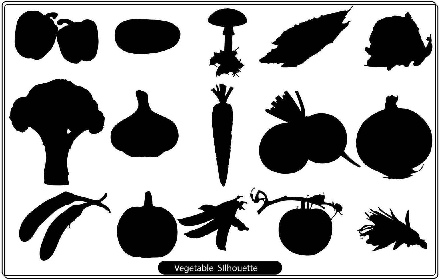 Vegetable silhouette free vector