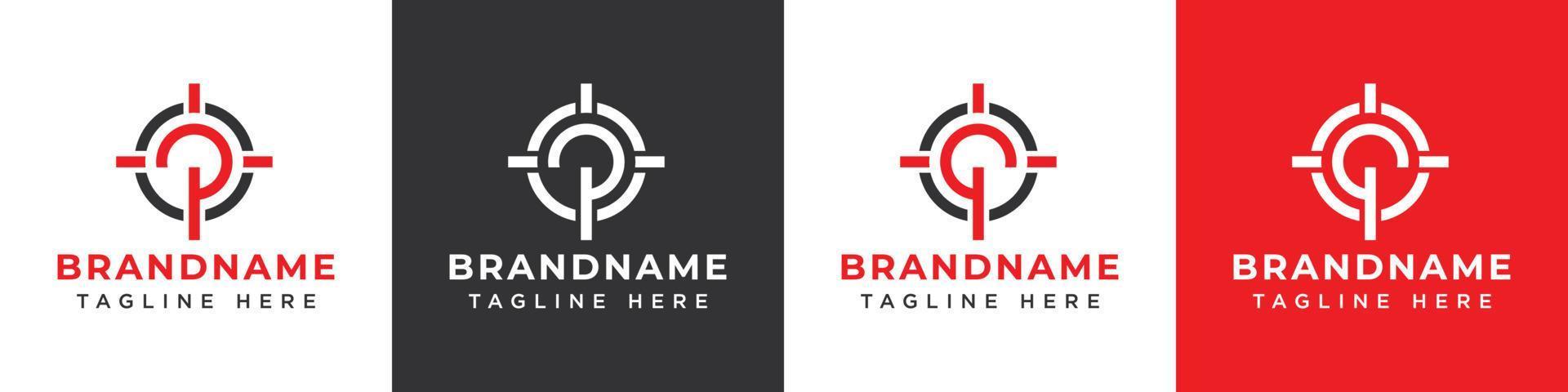 Letter P or Q Target Logo,  suitable for any business related to Target with P or Q initials. vector