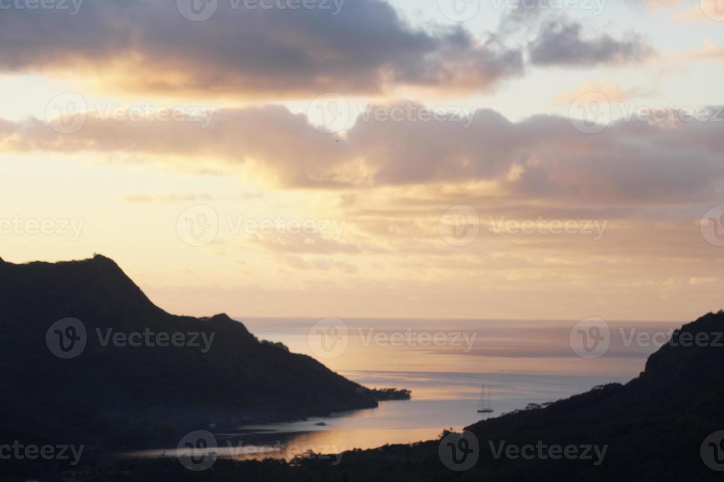 Wonderful sunset in moorea french polynesia photo