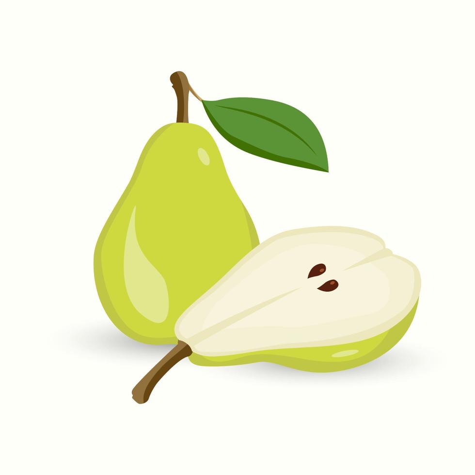 yellow pear flat illustration fresh fruit for digital or printing use vector