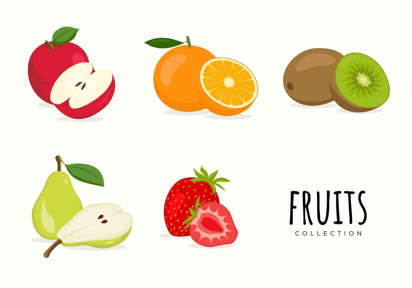 ilustración plana de la colección de frutas para uso digital o de impresión vector