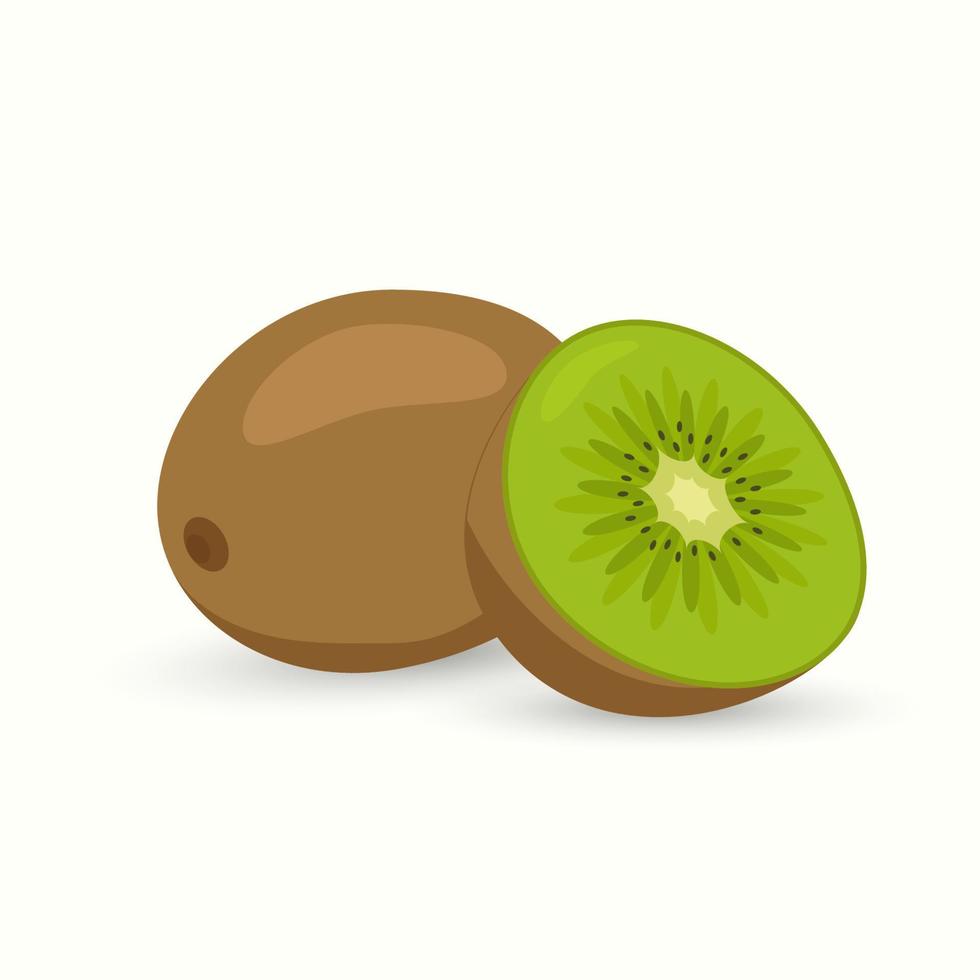 kiwi ilustración plana fruta fresca para uso digital o de impresión vector