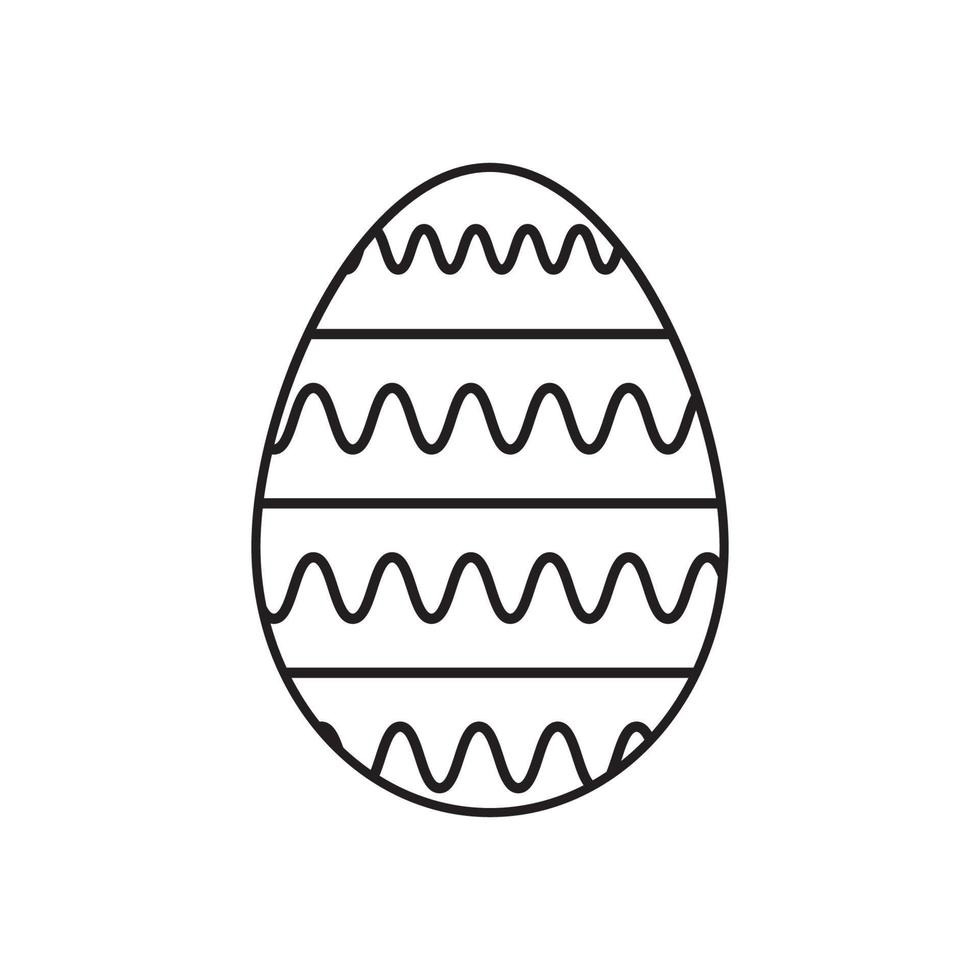 Easter egg doodle style. Happy easter hand drawn. Vector isolated on white background.