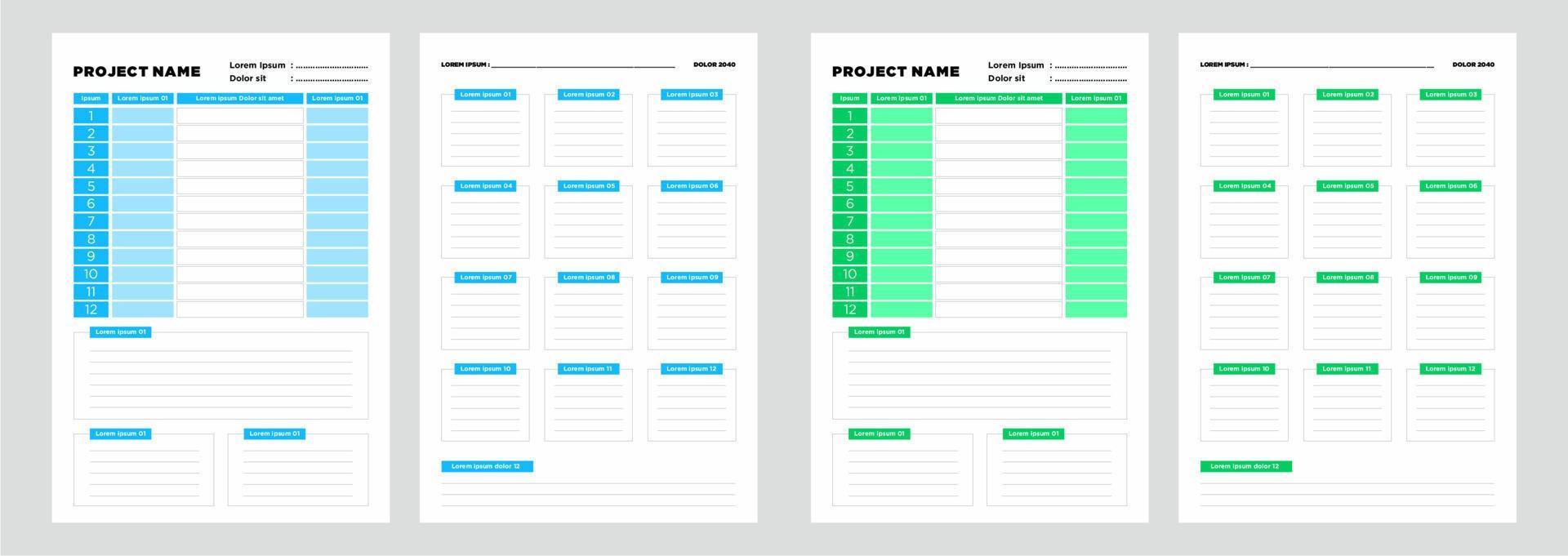 modern planner template set of planner and to do list project vector