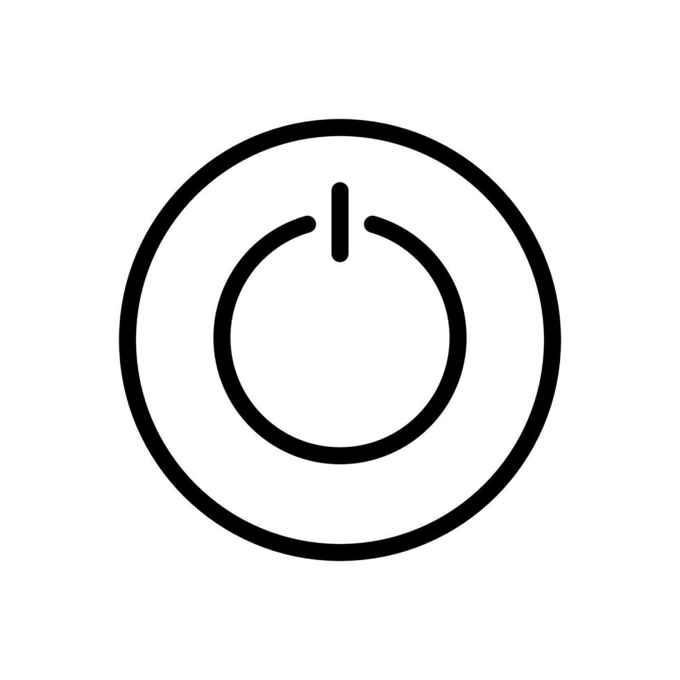botón de encendido, icono de símbolo de apagado en el diseño de estilo de línea aislado en fondo blanco. trazo editable. vector