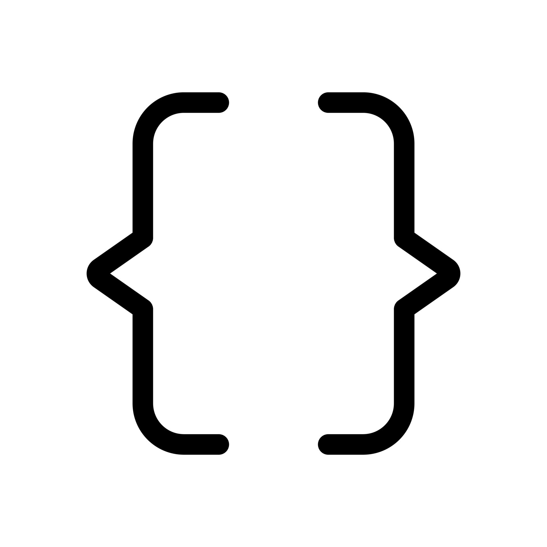 Curly brackets symbol icon in line style design isolated on white