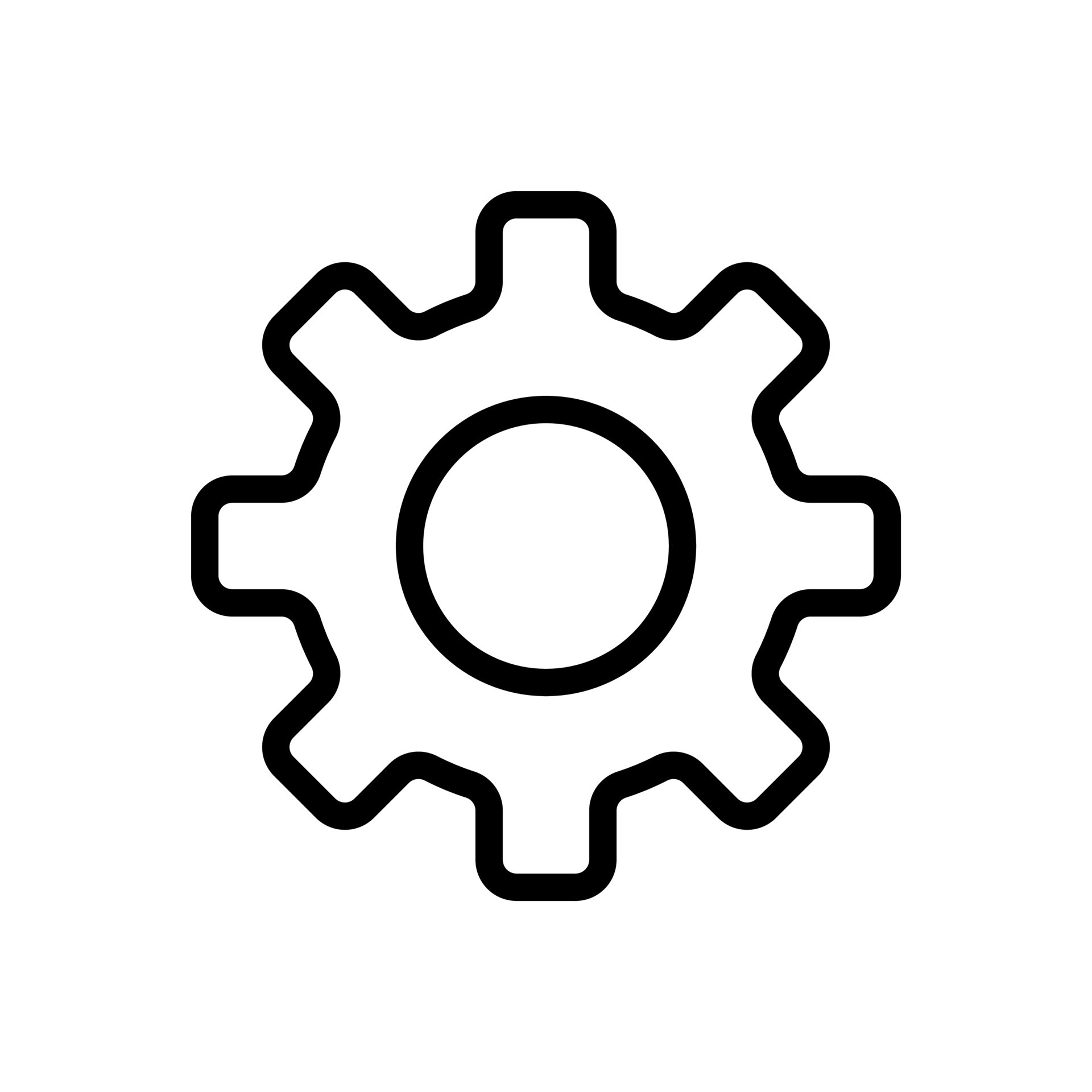 Settings, gear icon in line style design isolated on white background