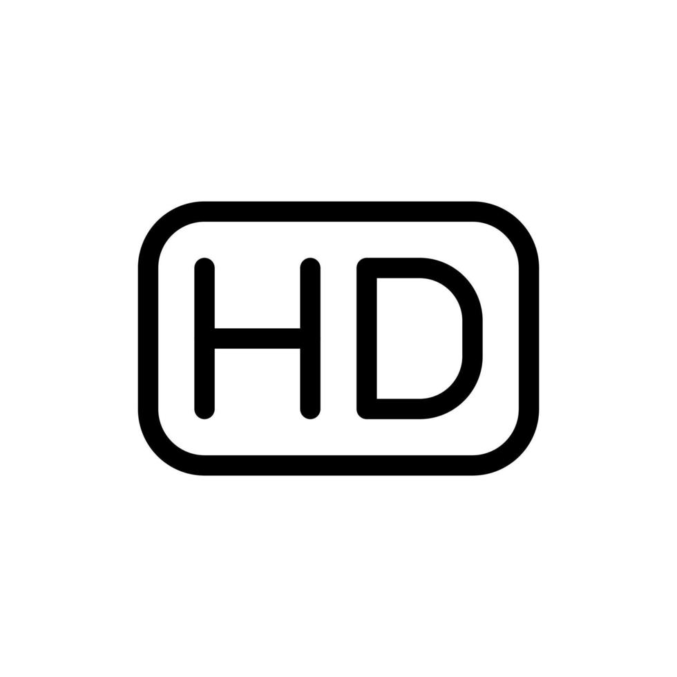 pantalla HD, vídeo de alta definición, audio, icono de etiqueta de gráficos en diseño de estilo de línea aislado en fondo blanco. trazo editable. vector