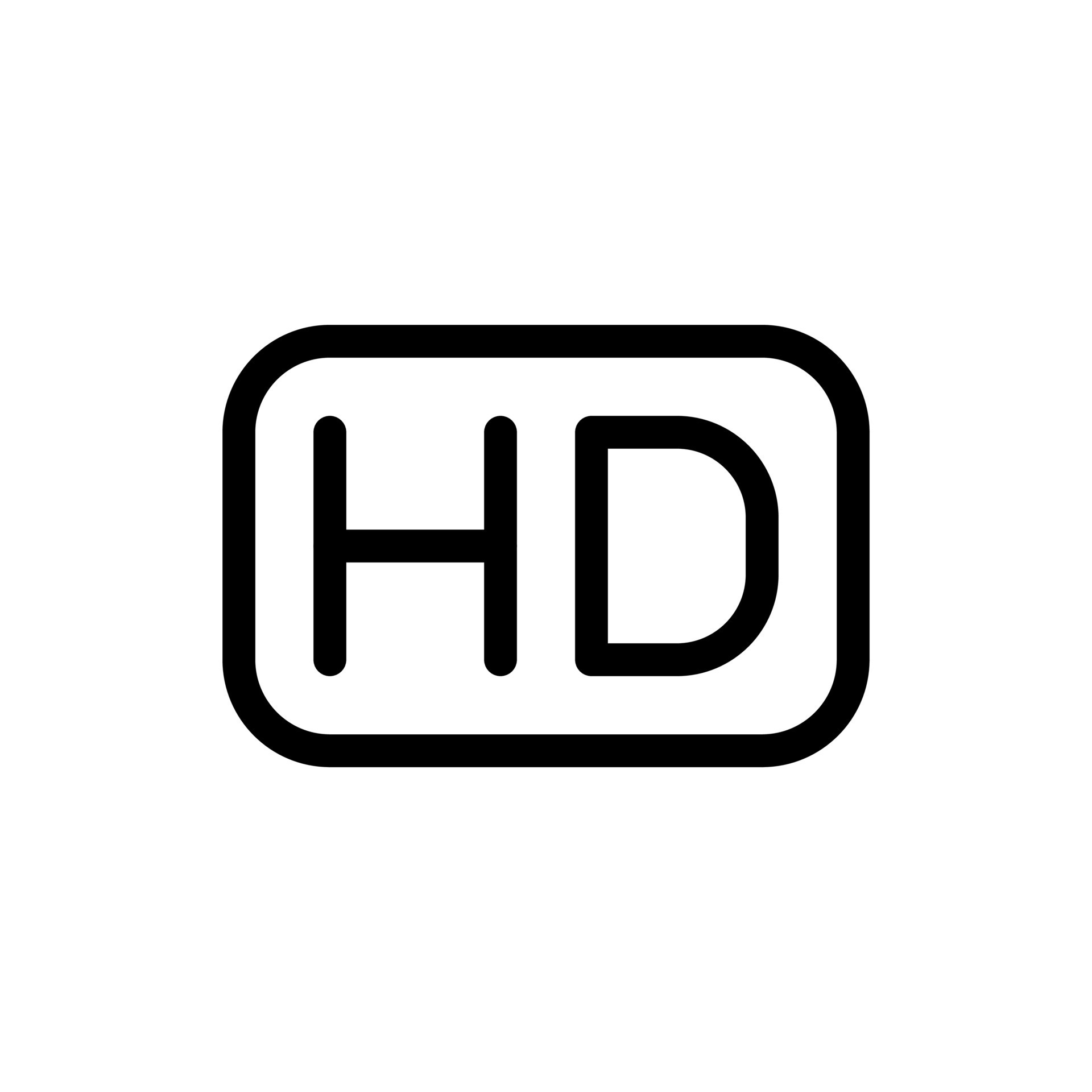 HD display, high definition video, audio, graphics label icon in line