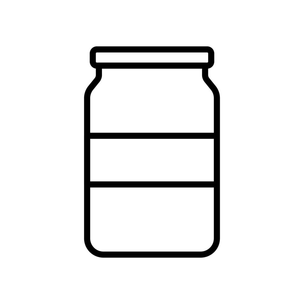 Glass jar icon in line style design isolated on white background. Editable stroke. vector
