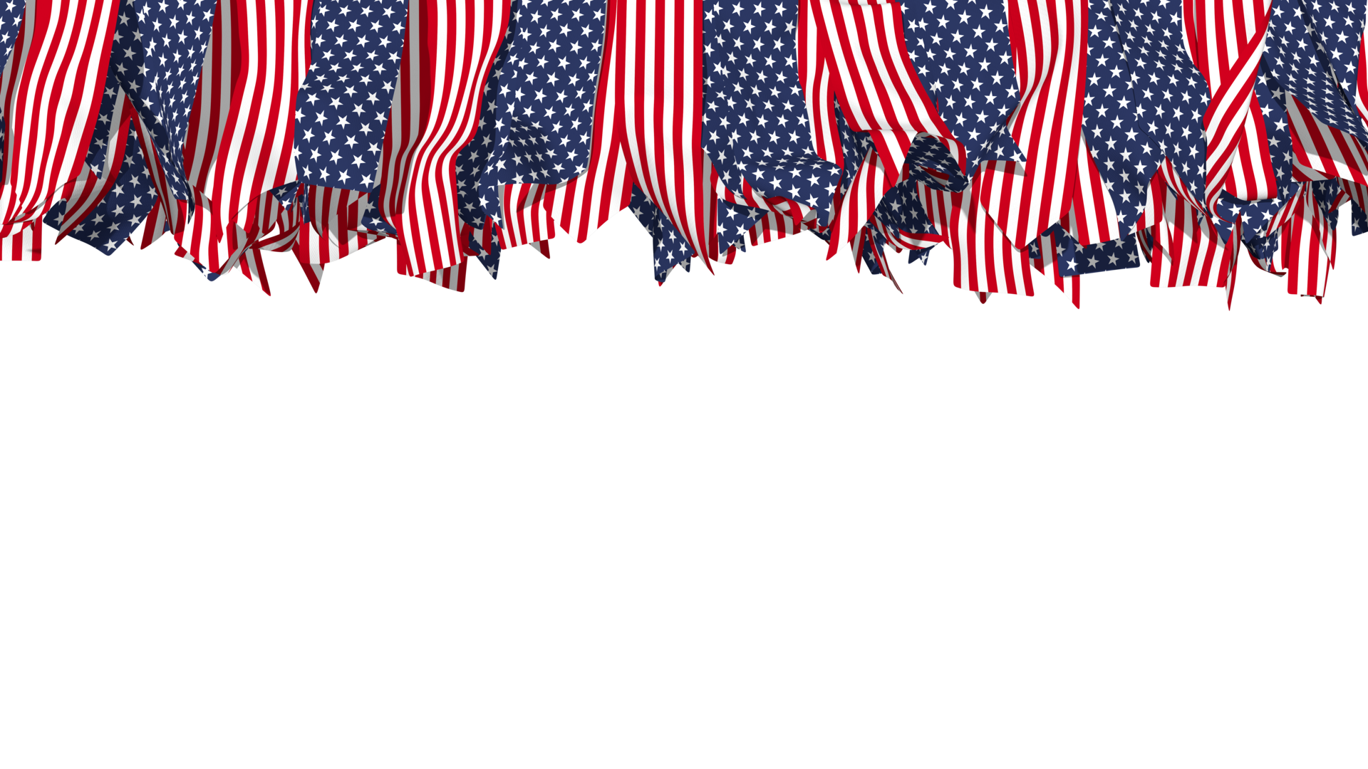 USA, United State of America Flag Different Shapes of Cloth Strip