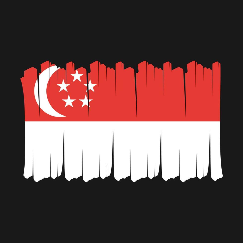 cepillo de bandera de singapur vector