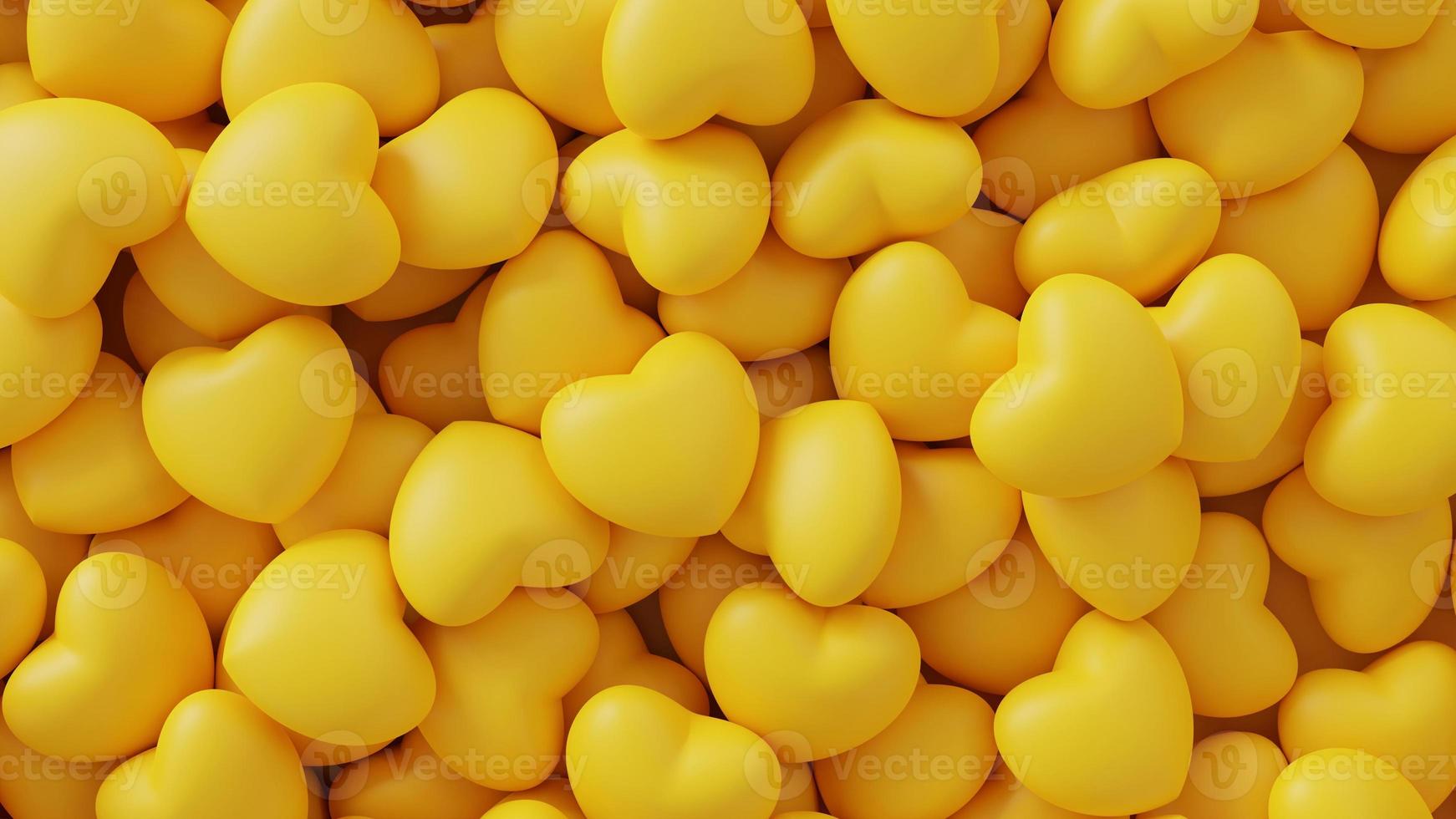 montón de corazones amarillos.feliz día de san valentín concepto. foto
