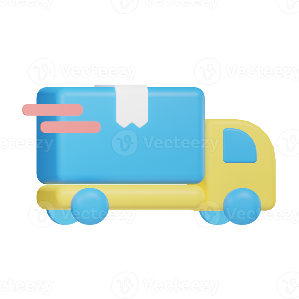ícone 3d de comércio eletrônico de caminhão de entrega png