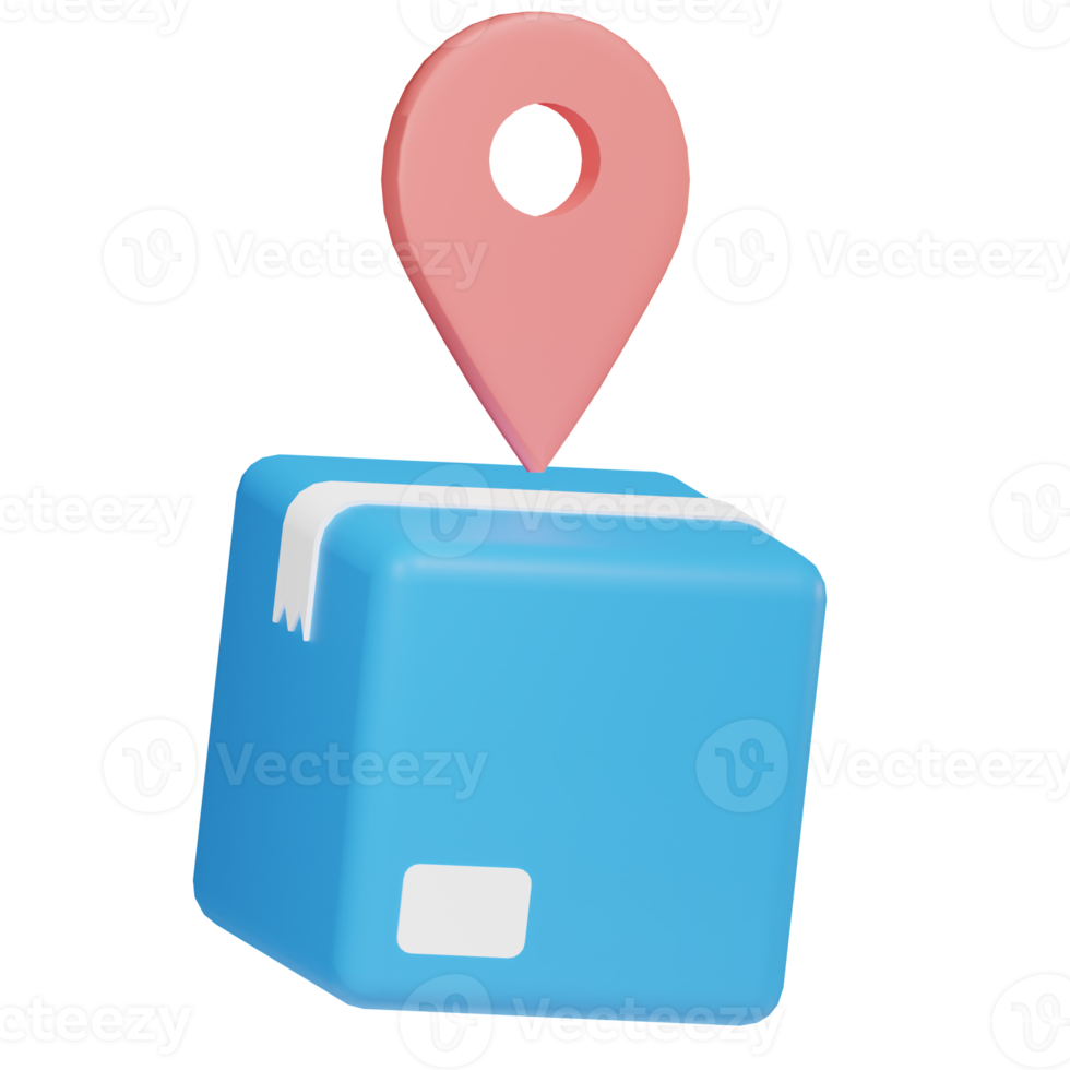 Package Map Location Ecommerce 3D Icon png