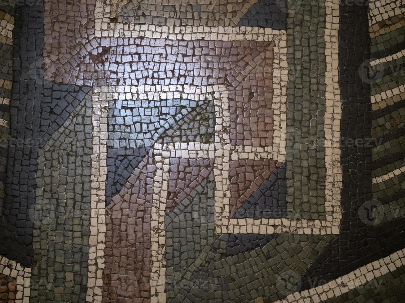 mosaico decorativo geométrico de la esvástica romana foto