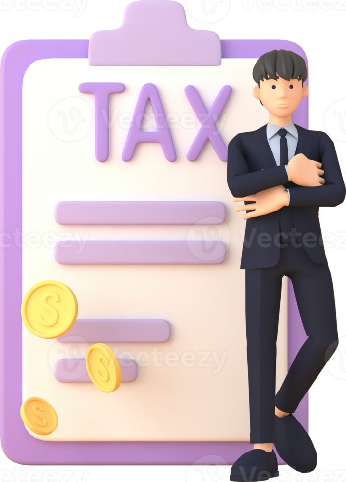 Tax Day Reminder Concept. Businessman submit tax by online concept