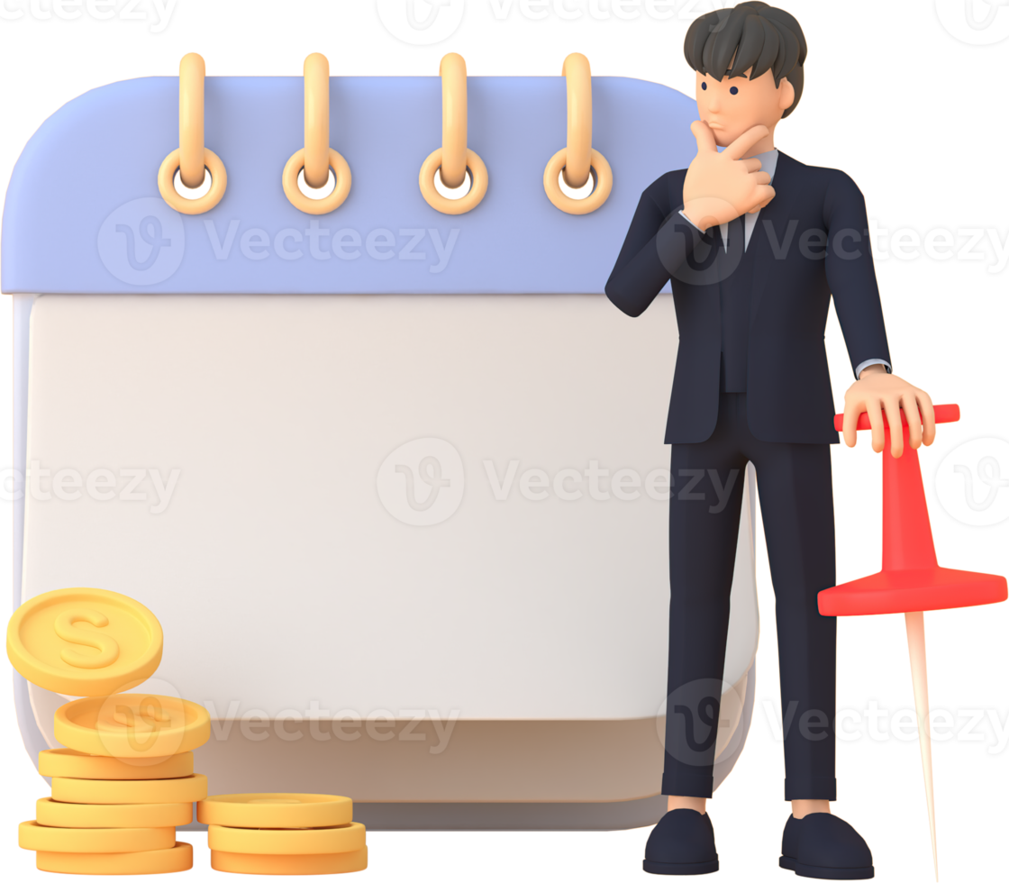 Tax Day Reminder Concept. Businessman submit tax by online concept, online tax payment and report. Business income. 3d illustration. png