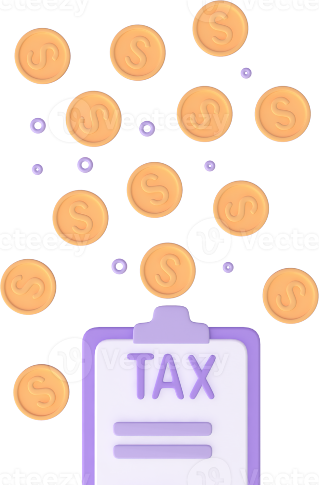 concept de rappel de jour d'impôt. illustration 3d soumettre la taxe par concept en ligne, paiement et rapport de taxe en ligne. Revenu d'entreprise. png