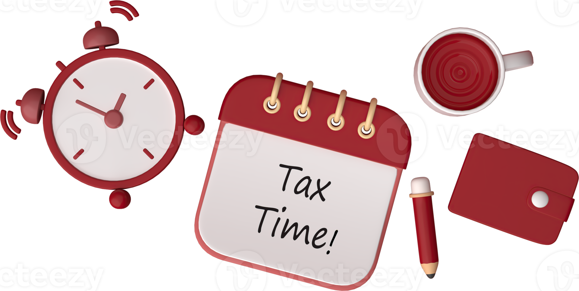 Tax Day Reminder Concept. 3d illustration submit tax by online concept, online tax payment and report. Business income. png