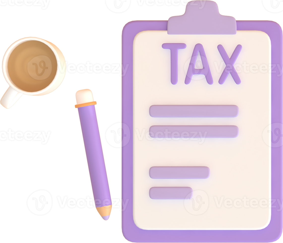 Tax Day Reminder Concept. 3d illustration submit tax by online concept, online tax payment and report. Business income. png