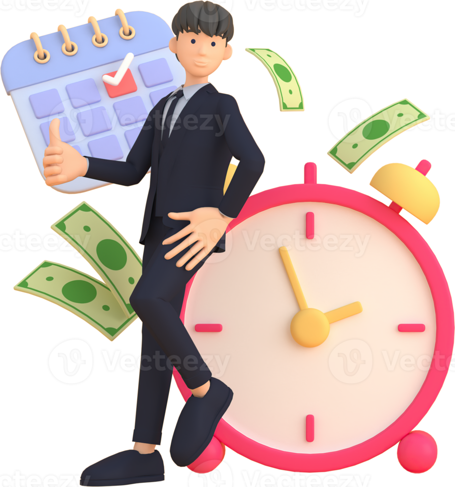 Tax Day Reminder Concept. Businessman submit tax by online concept, online tax payment and report. Business income. 3d illustration. png