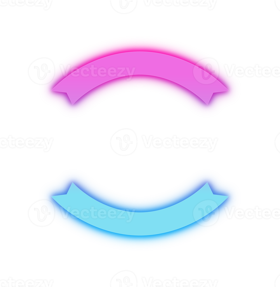 timbre au néon brillant dans la lumière bleue et rose png