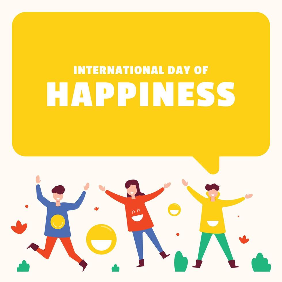 Flat International Day of Happiness Illustration Background vector