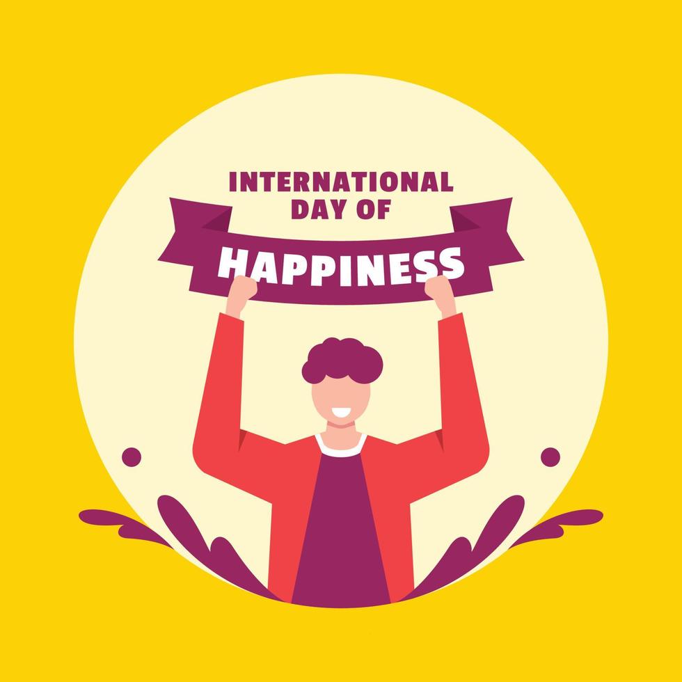 Flat International Day of Happiness Illustration Background vector