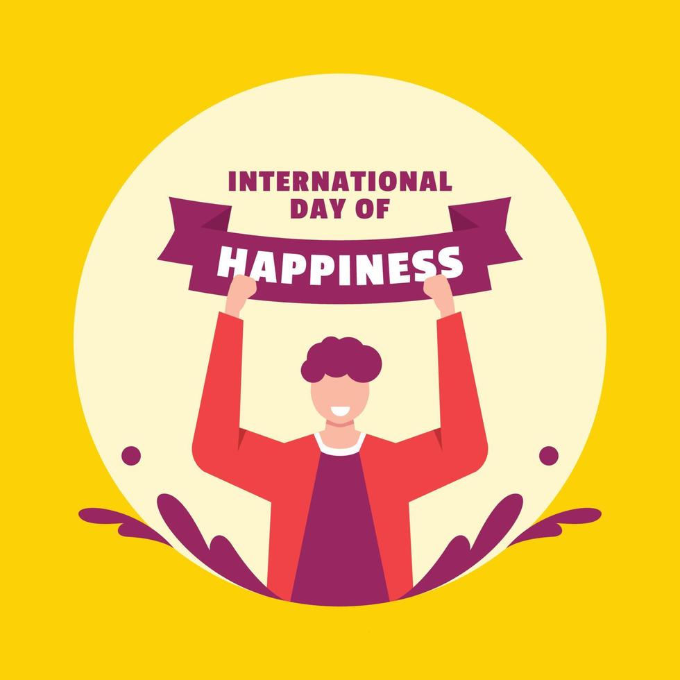 fondo plano del ejemplo del día internacional de la felicidad vector