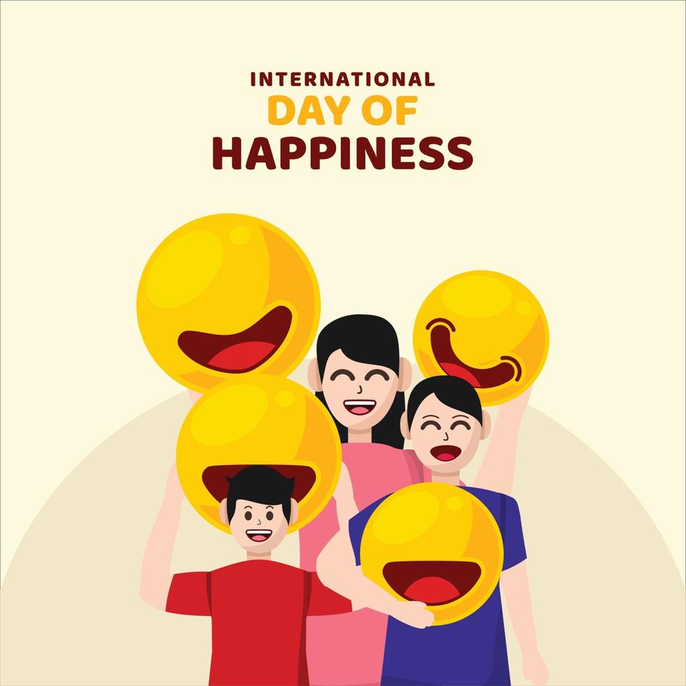 Flat International Day of Happiness Illustration Background vector