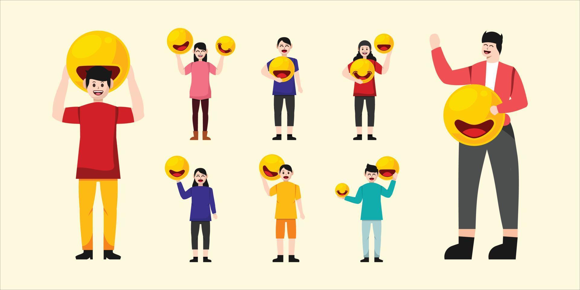 Flat International Day of Happiness Illustration Background vector