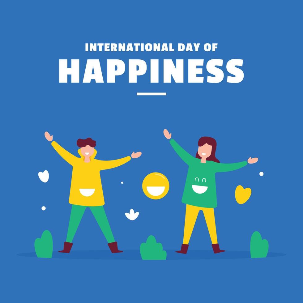 Flat International Day of Happiness Illustration Background vector