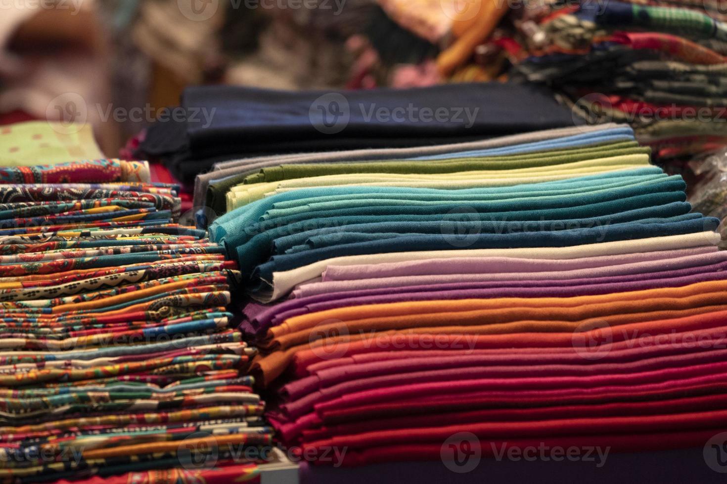 Different colors silk fabric photo