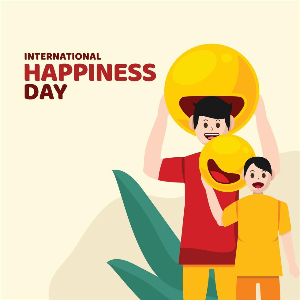 Flat International Day of Happiness Illustration Background vector