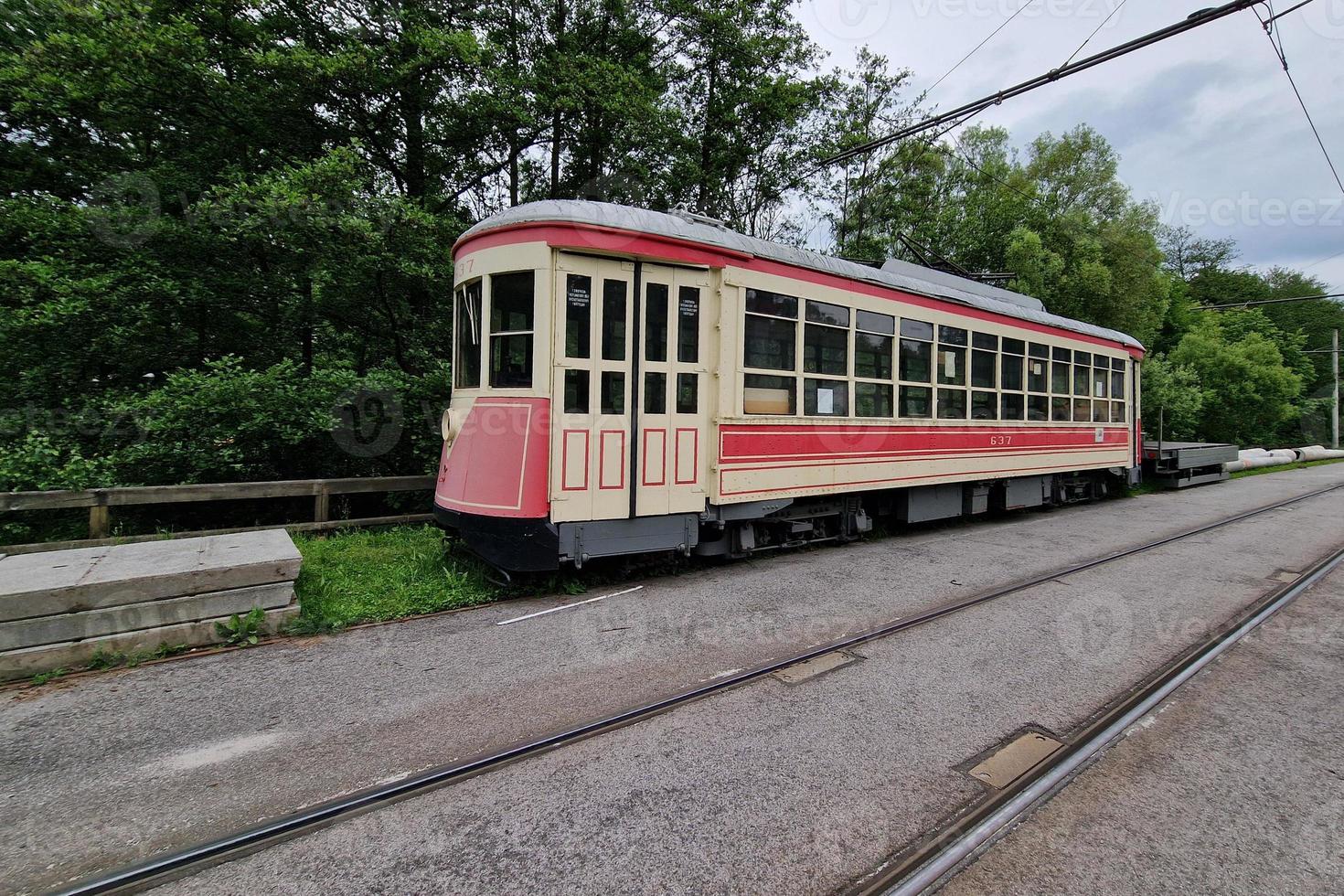 old new york tram red wagon 1939 photo