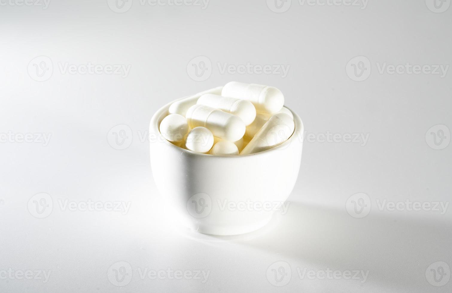 Vitamin C, Mg, concept. Alternative medicine, Dietary supplement. photo