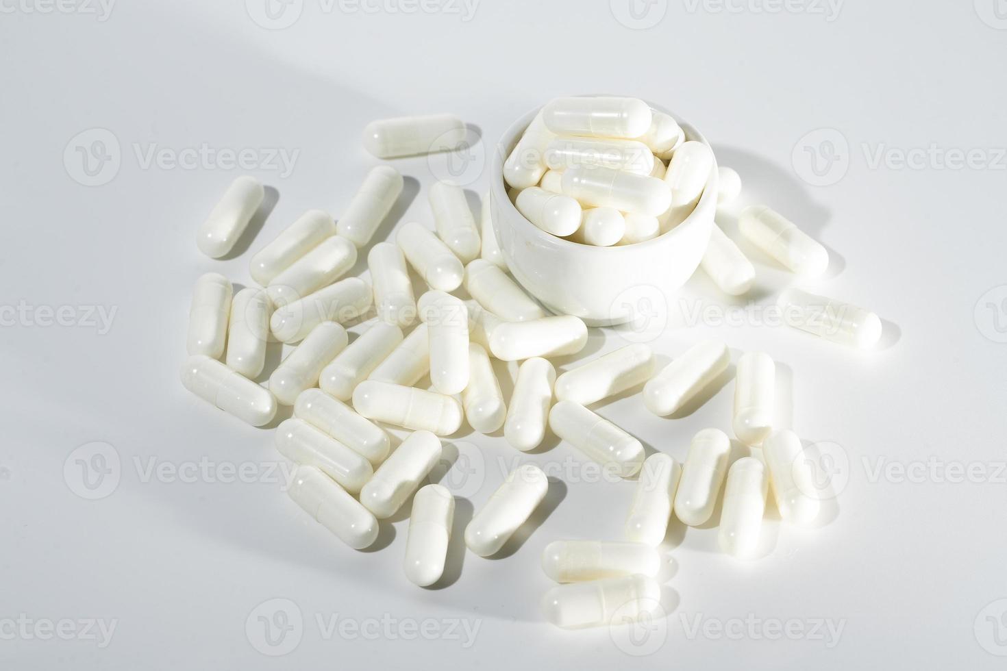 Vitamin C, Mg, concept. Alternative medicine, Dietary supplement. photo