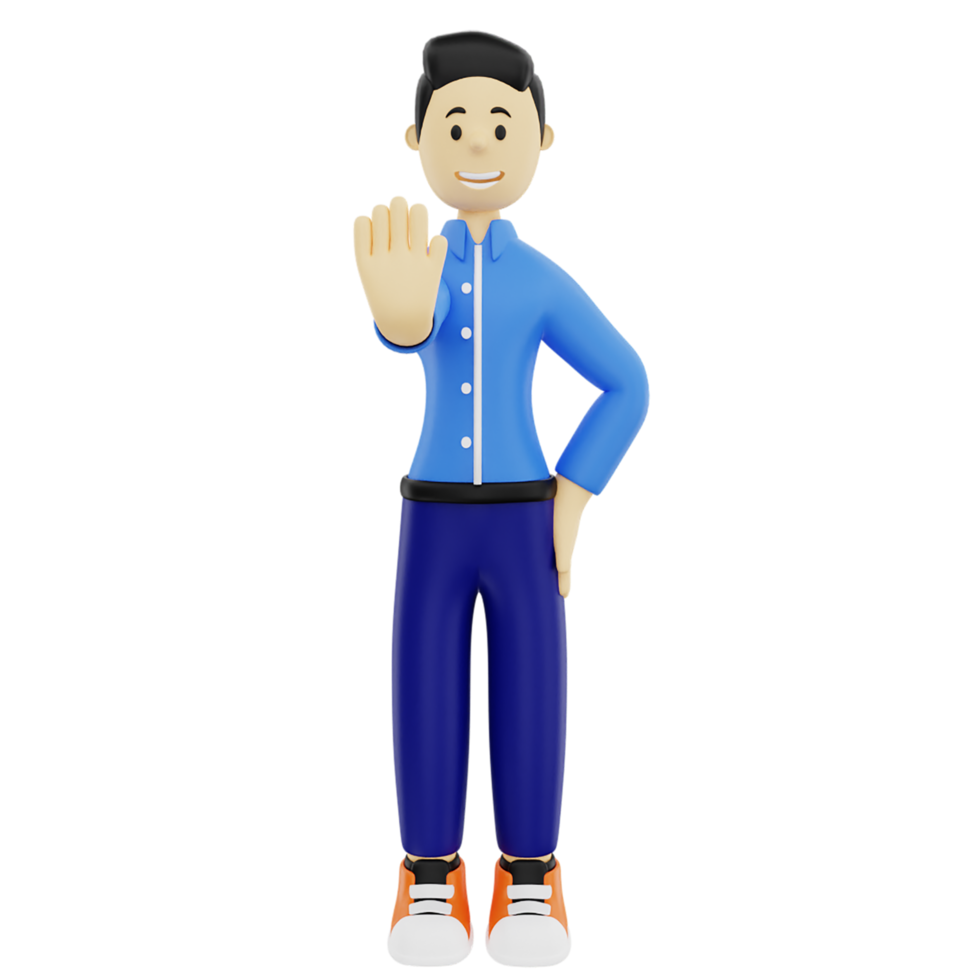 3d businessman character stop png