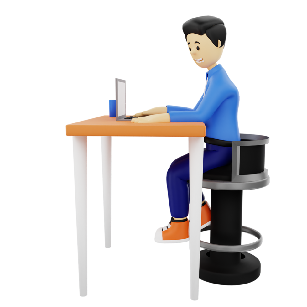 3d businessman character working png