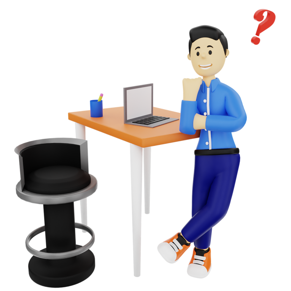 3d businessman character confuse png