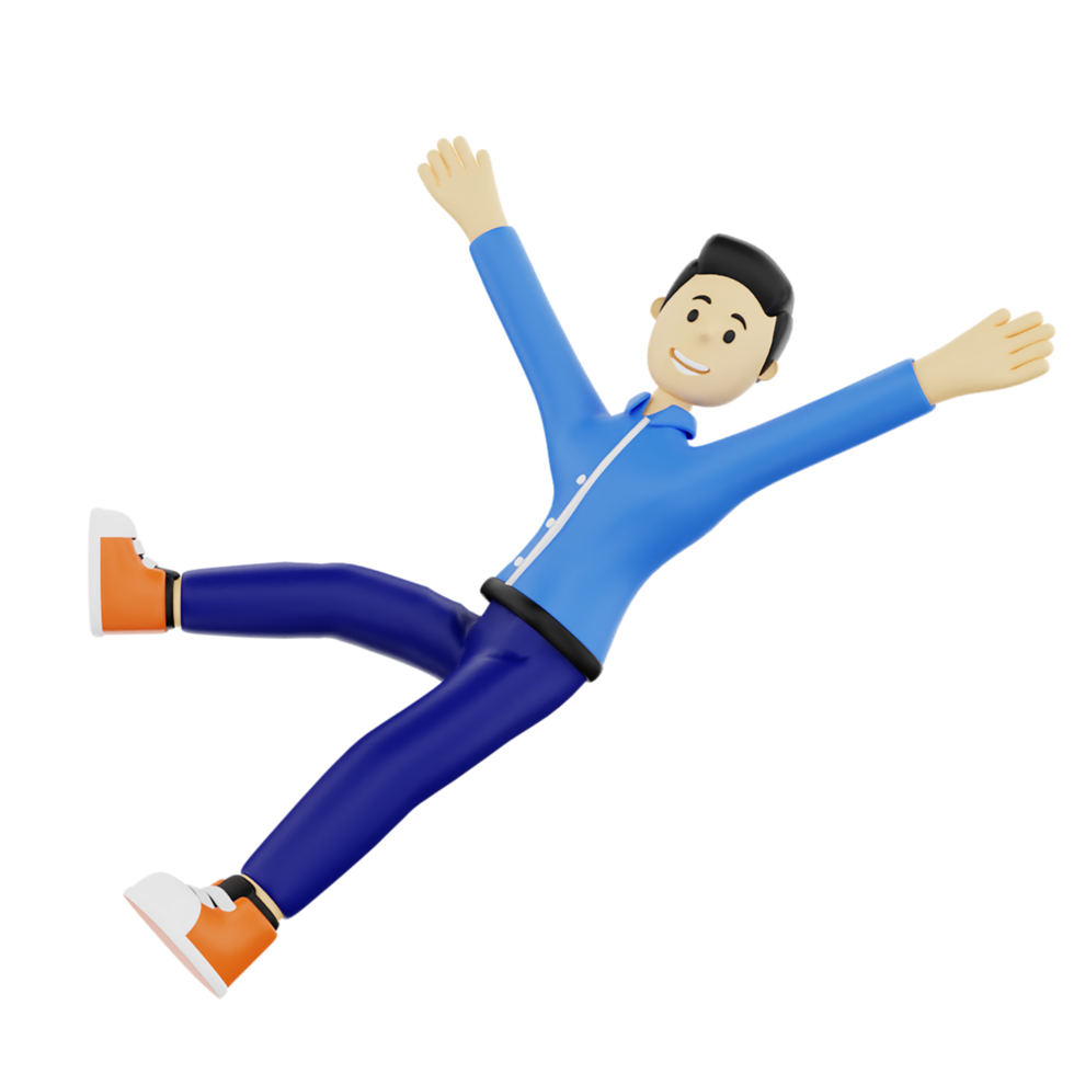3D businessman character fall png