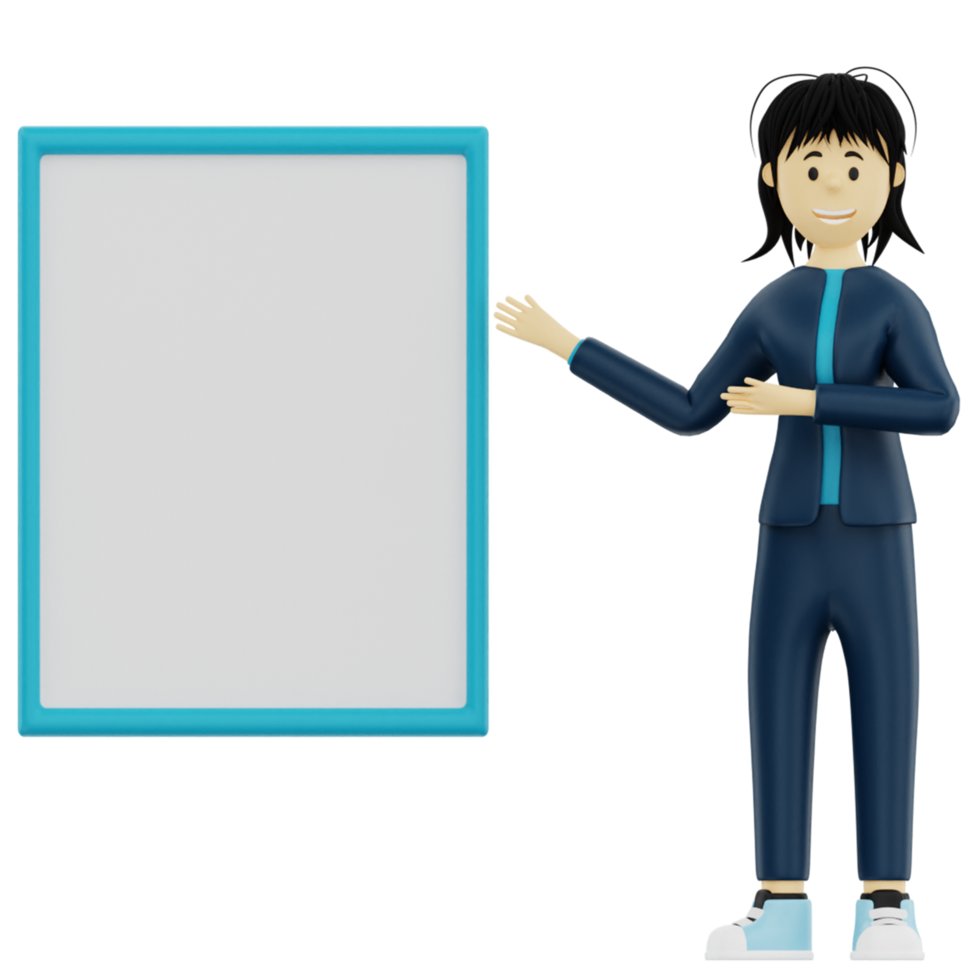 3d rendering presentation with whiteboard png