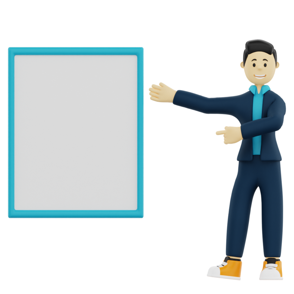 3d rendering presentation with whiteboard png