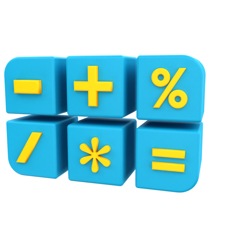 3D symbol calculator for business png