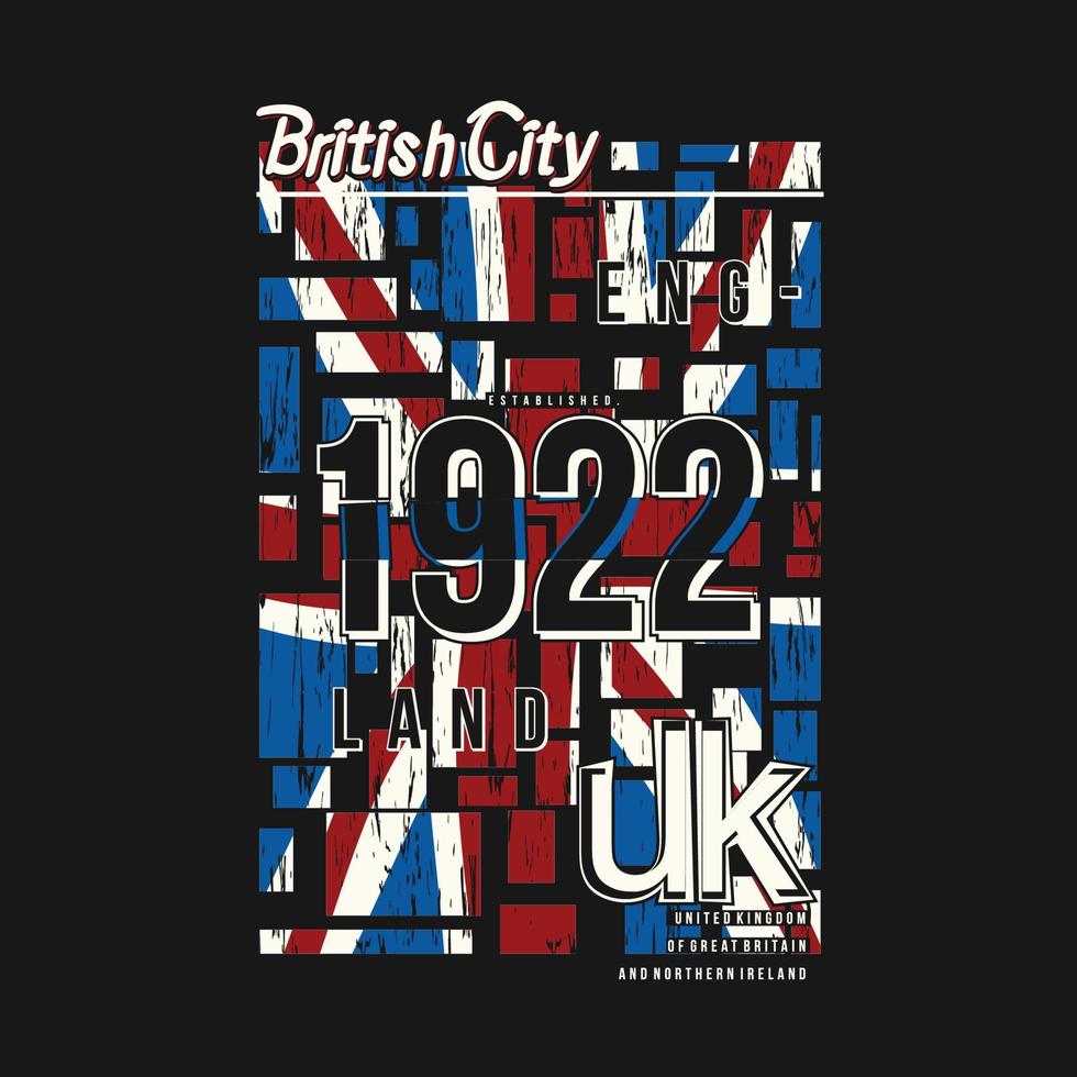 ciudad británica de londres, impresión vectorial gráfica de bandera abstracta vector