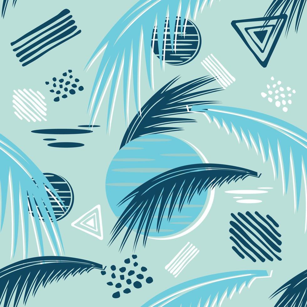 leaf tree graphic pattern seamless on beach theme vector print