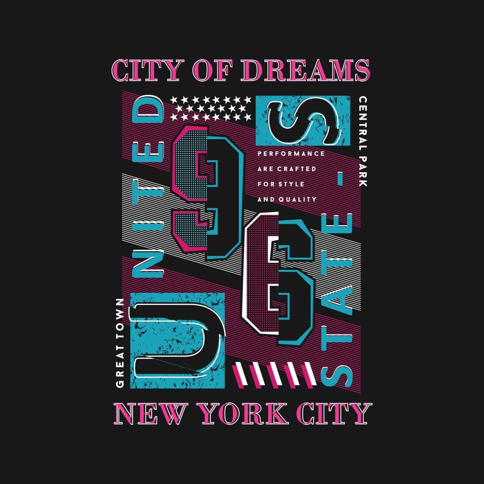 city of dreams new york graphic typography vector print wall murals